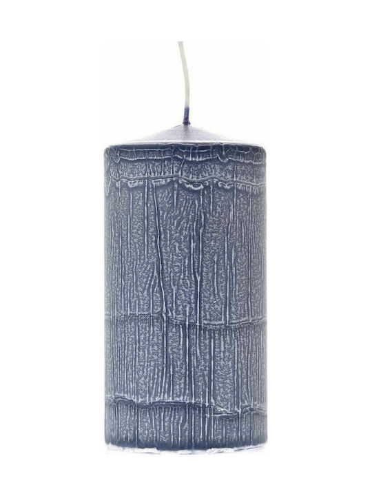 Iliadis Decorative Candle Frosted Blue 7x14cm 1pcs