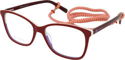 Missoni Plastic Eyeglass Frame Red MMI 0010 LHF