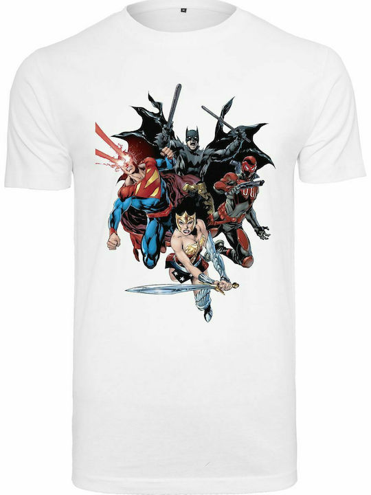 Merchcode Justice League Crew T-shirt Weiß Baumwolle MC108-00220
