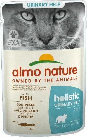 Almo Nature Holistic Urinary Help Wet Food for Adult Cats in Pouches with Fish Grain-Free & Gluten-Free 70gr