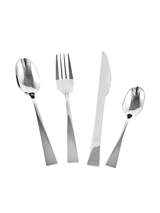 TnS 24-Piece Stainless Steel 18/10 Silver Cutlery Set