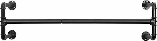 Songmics Κρεμάστρα Τοίχου Μεταλλική Μαύρη 110x29.3cm 2τμχ