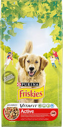 Purina Friskies Vitafit Active 9kg Ξηρά Τροφή για Ενήλικους Σκύλους με Βοδινό