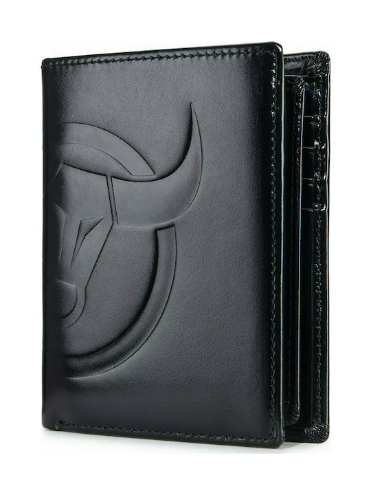 Bull Captain QB-0203-V Men's Leather Wallet Black QB0203-V