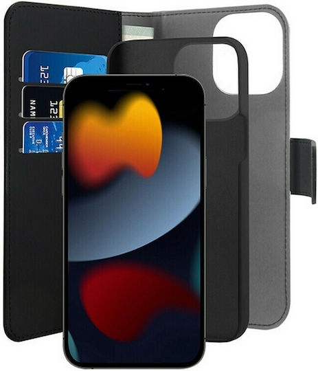 Puro Book Piele artificială 2mm Negru (iPhone 13 Pro)