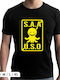 Abysse Assassination Classroom S.A.A.U.S.O Emblem T-shirt Μαύρο Βαμβακερό