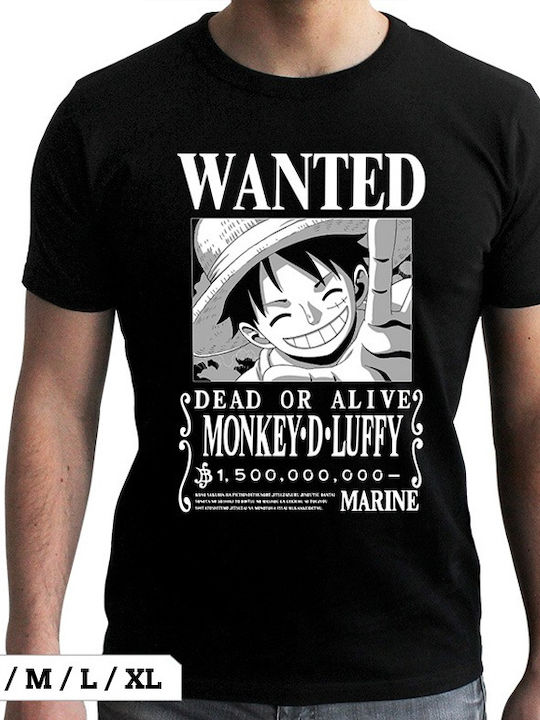 Abysse One Piece Wanted Luffy T-shirt σε Μαύρο χρώμα