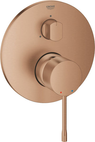 Grohe Essence Μίκτης Μπαταρίας Εντοιχισμού Ντουζιέρας 3 Εξόδων Χάλκινος