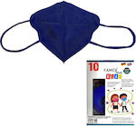 Famex Disposable Protective Mask FFP2 NR Kids Navy Blue 1pcs