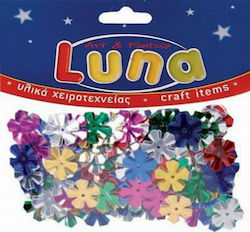 Luna Plastic Craft Sequin Multicolor Flower Beads 14mm