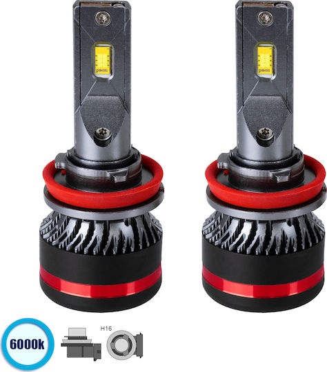 GloboStar Lampen Auto Extreme Series H16 Canbus LED 6000K Kaltes Weiß 9-32V 100W 2Stück