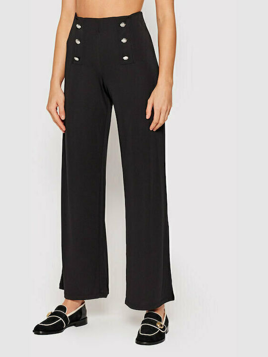 Ralph Lauren Lauren Women's High-waisted Fabric Trousers in Regular Fit Black