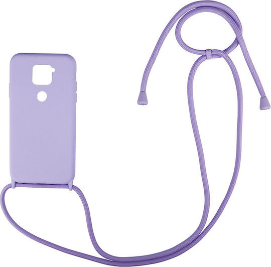 Sonique Carryhang Umschlag Rückseite Silikon 0.5mm mit Band Flieder (Redmi Note 9)