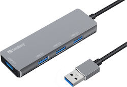 Sandberg Saver USB Хъб 4 Порта (USB-A) 333-67