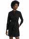Superdry All Day Long Sleeve Cotton Mini Shirt Dress Mao Black , Regular Fit