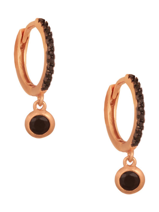 Silver rose gold plated hoop earrings