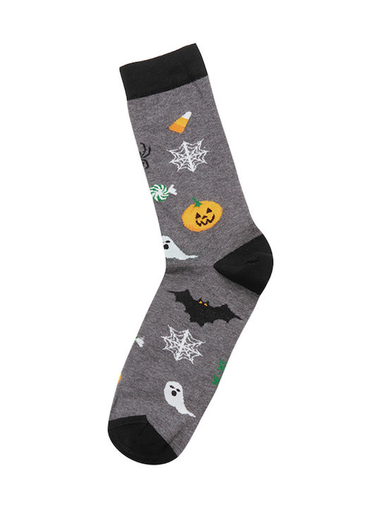 ME-WE Halloween 2-1708 Men's Patterned Socks Gray