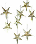 Synchronia Fabric Christmas Decorative Hanging Star 4x22.5cm 8pcs Gold