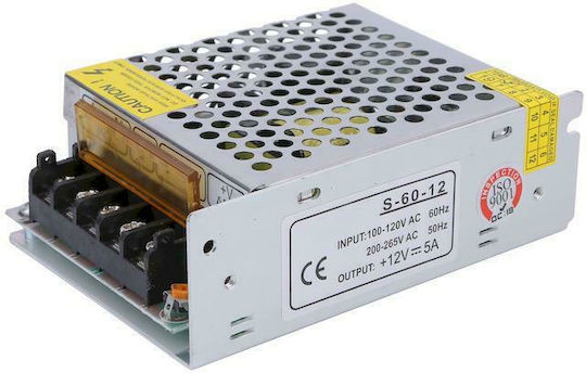 Geyer Τροφοδοτικό LED IP20 Ισχύος 60W με Τάση Εξόδου 12V