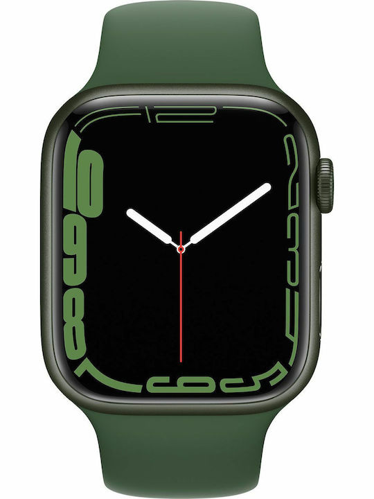 Apple Watch Series 7 Aluminium 41mm Αδιάβροχο με Παλμογράφο (Green)
