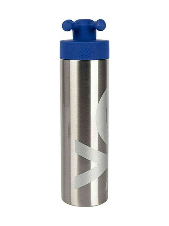 Benetton Rainbow Sport Water Bottle Stainless Steel 500ml Blue