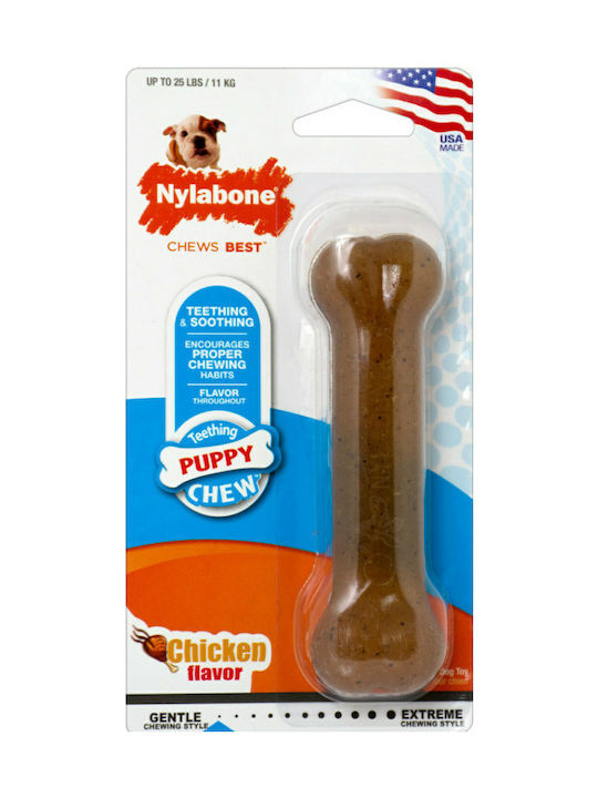 Nylabone Puppy Chicken Играчка Кокал Дъвкалка Small Кафяв
