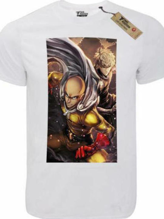 Takeposition One Punch Man Saitama T-shirt σε Λευκό χρώμα