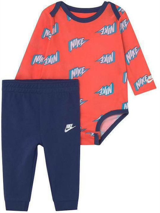 Nike Σετ Φορμάκι με Παντελόνι Πορτοκαλί 2τμχ