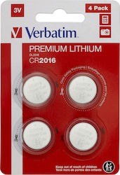 Verbatim Premium Lithium Μπαταρίες CR2016 3V 4τμχ