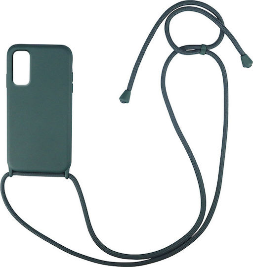 Sonique CarryHang Задна корица Силикон 0.5мм с Каишка Тъмнозелено (Galaxy S20 FE)