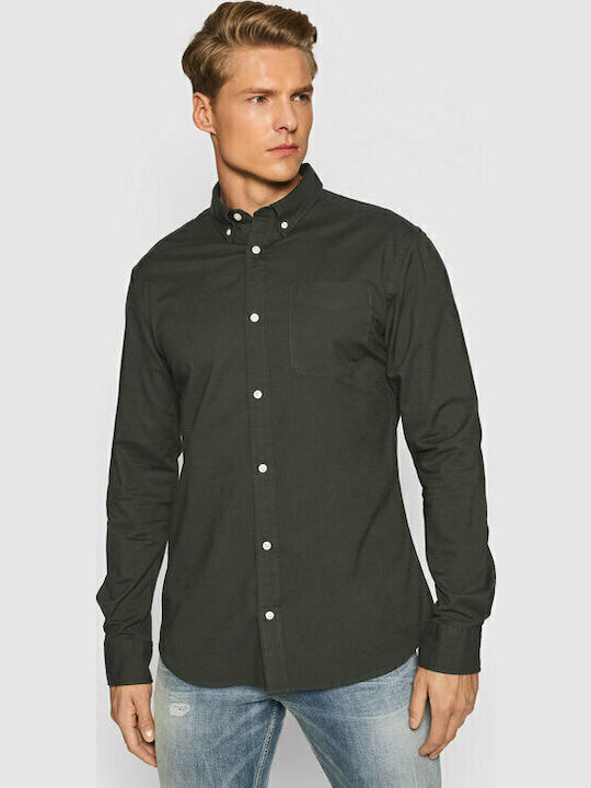 Jack & Jones Long-sleeved Cotton Shirt Green