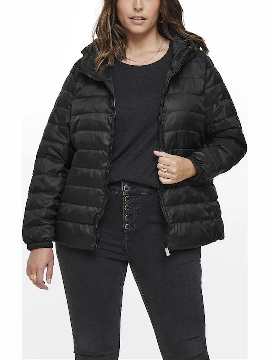 Only Kurz Damen Puffer Jacke für Winter Schwarz