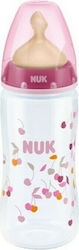 Nuk Plastikflasche New Classic Gegen Koliken mit Kautschuksauger für 6-18 Monate Pink Kirschen 250ml 1Stück