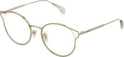 Police Metal Eyeglass Frame Cat Eye Silver VPL926 0SNB