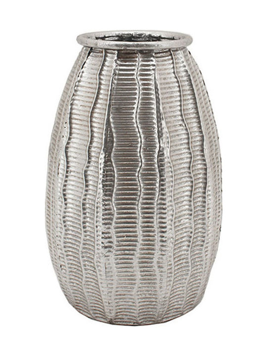 Zaros Vază Decorativă Metalic Argint 21x21x31cm 1buc