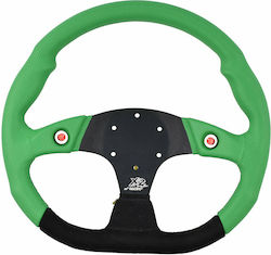 Simoni Racing X2 Competition Suet Three Spoke Car Steering Wheel Black/Green