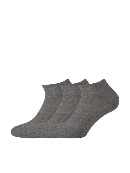 Walk Γυναικείες Μονόχρωμες Κάλτσες Γκρι 3Pack