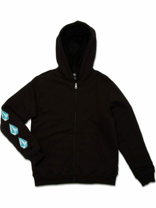 Volcom Boys Hooded Sweatshirt with Zipper Black