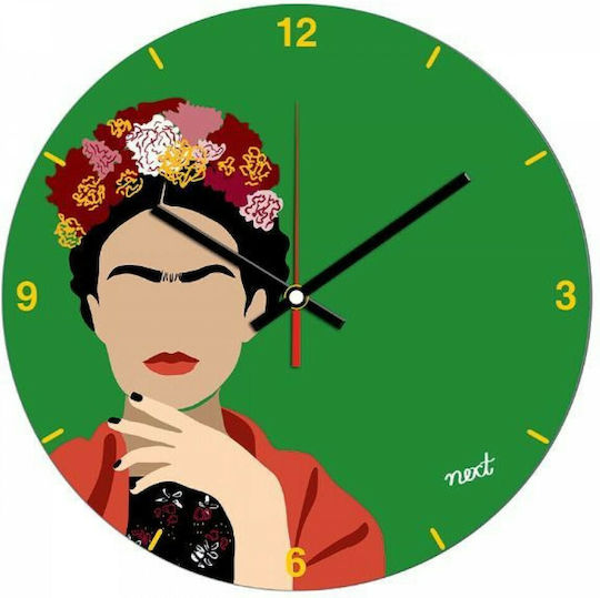 Next Frida Kahlo Wall Clock Plastic Green Ø31cm