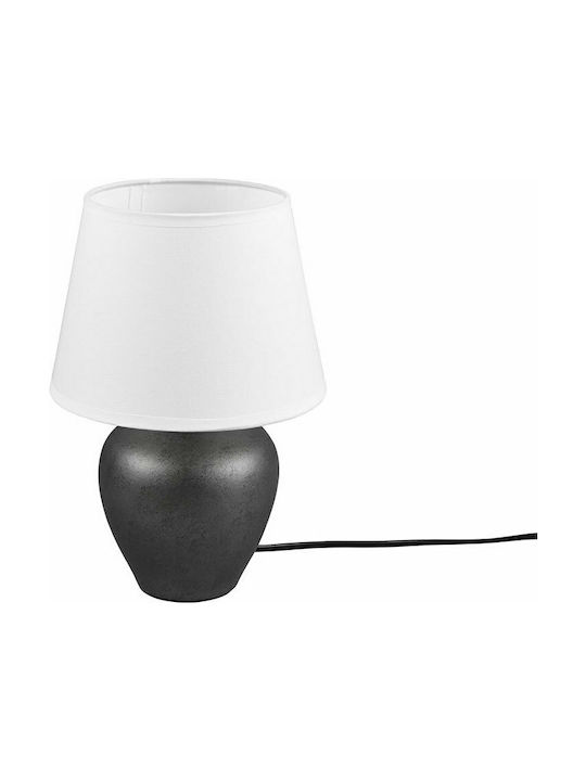 Trio Lighting Abby Keramik Tischlampe für E14 Fassung mit Weiß Schirm und Schwarz Fuß
