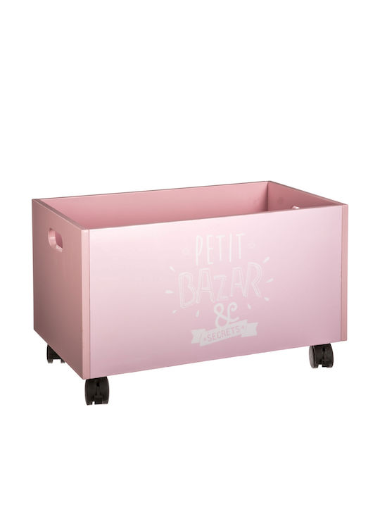 Spitishop Παιδικό Κουτί Αποθήκευσης από Ξύλο A-S Ροζ 28x28cm