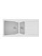 Sanitec Classic Drop-In Sink Left Synthetic Granite W104xD51cm White