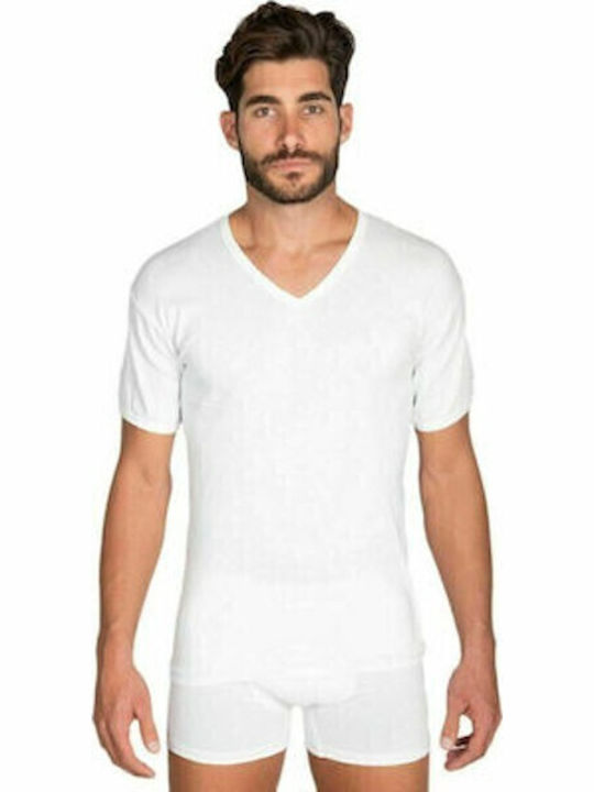 Men's Undershirt Short-sleeved in White Color