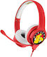 OTL Pokémon Kids Interactive On Ear Gaming Headset cu conexiune 3,5mm Roșu