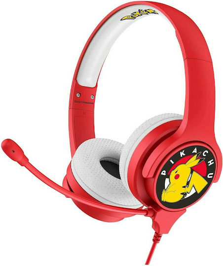 OTL Pokémon Kids Interactive On Ear Gaming Headset cu conexiune 3,5mm Roșu
