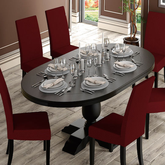 Lino Home Eston Elastic Chair Cover Burgundy 40cm