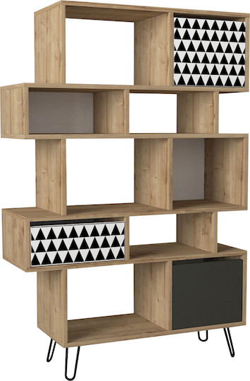 Bibliotecă Match Naturală / Antracit 95x35x150 cm