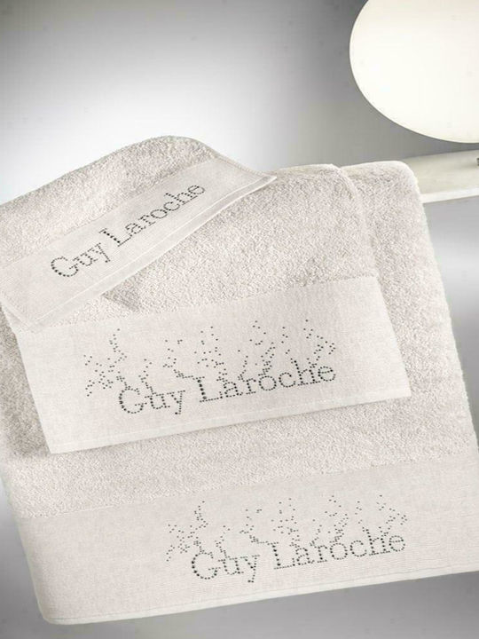 Guy Laroche Σετ Πετσέτες Μπάνιου 3τμχ Pandora Ivory Βάρους 500gr/m²