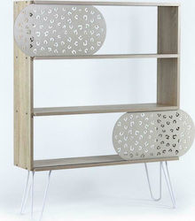 Illia No 3 Floor Metal / Chipboard Bookcase Oak 94x25x117cm