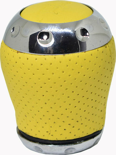 Shift Knob Special Ring Chrome/Leather Universal Yellow